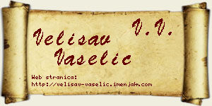 Velisav Vaselić vizit kartica